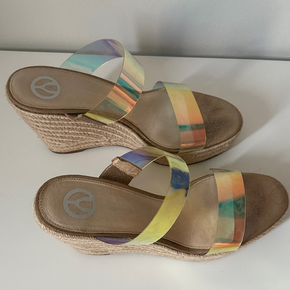 Colorful Iridescent Wedge Sandals